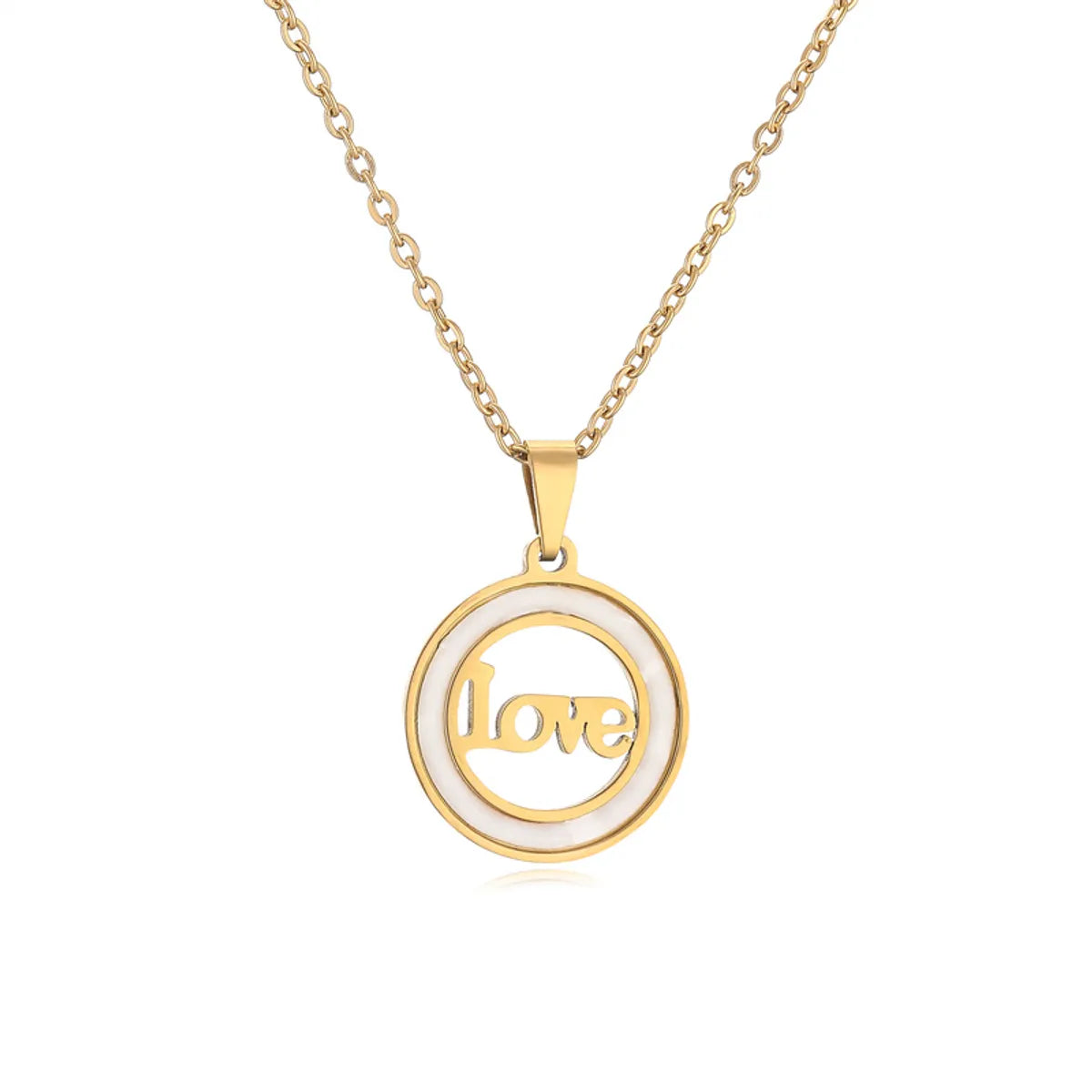 Ig Style Simple Style Love Heart Shape Lock Stainless Steel Plating Inlay Zircon Pendant Necklace