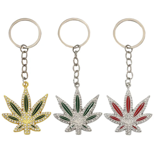 IG Style Simple Style Maple Leaf Alloy Inlay Rhinestones Bag Pendant Keychain