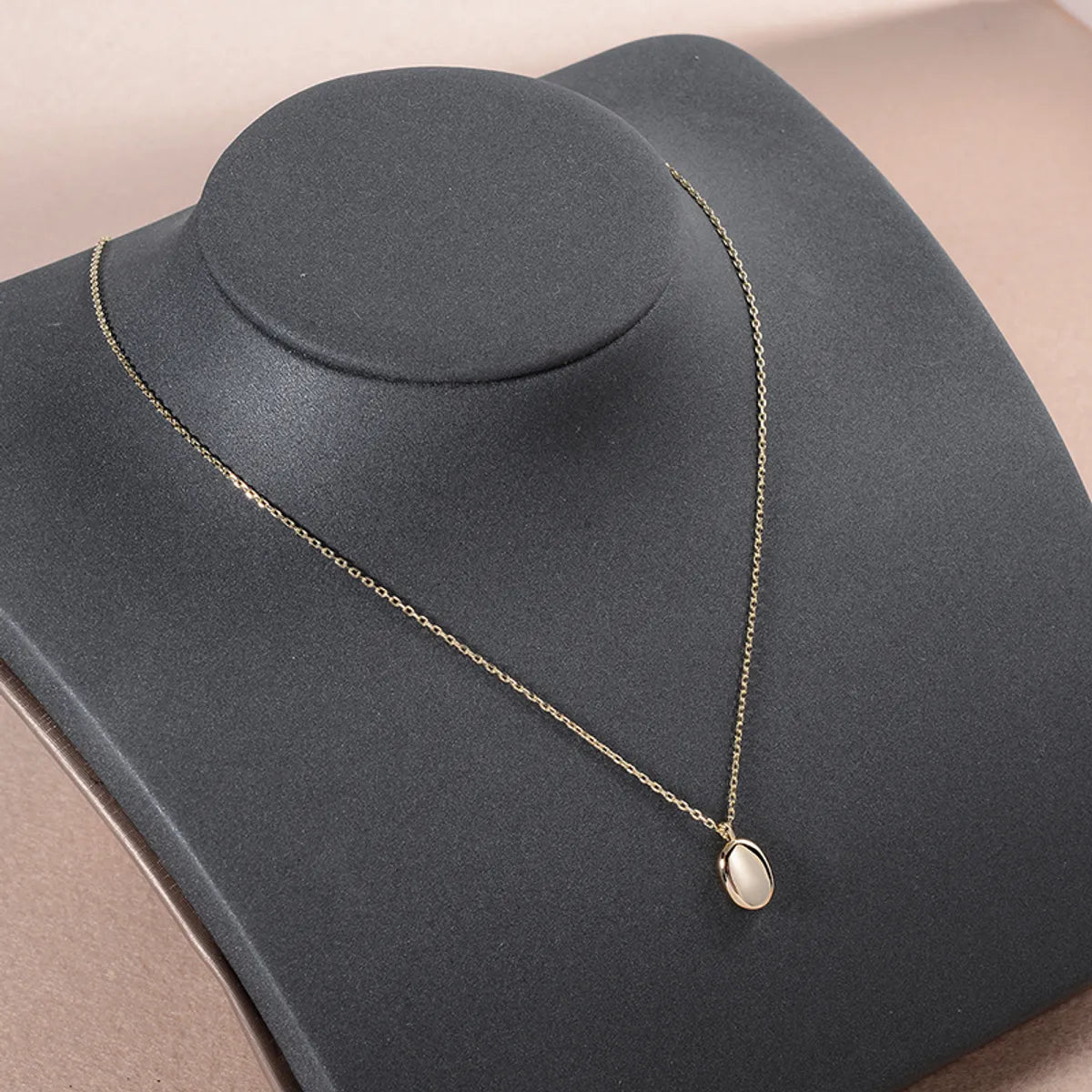 Ig Style Simple Style Oval Copper Pendant Necklace In Bulk