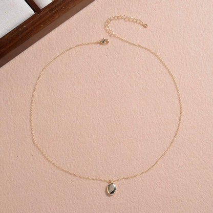 Ig Style Simple Style Oval Copper Pendant Necklace In Bulk