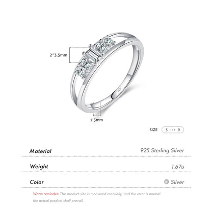 Ig Style Simple Style Oval Lines Rectangle Sterling Silver Plating Inlay Zircon Rhodium Plated Rings