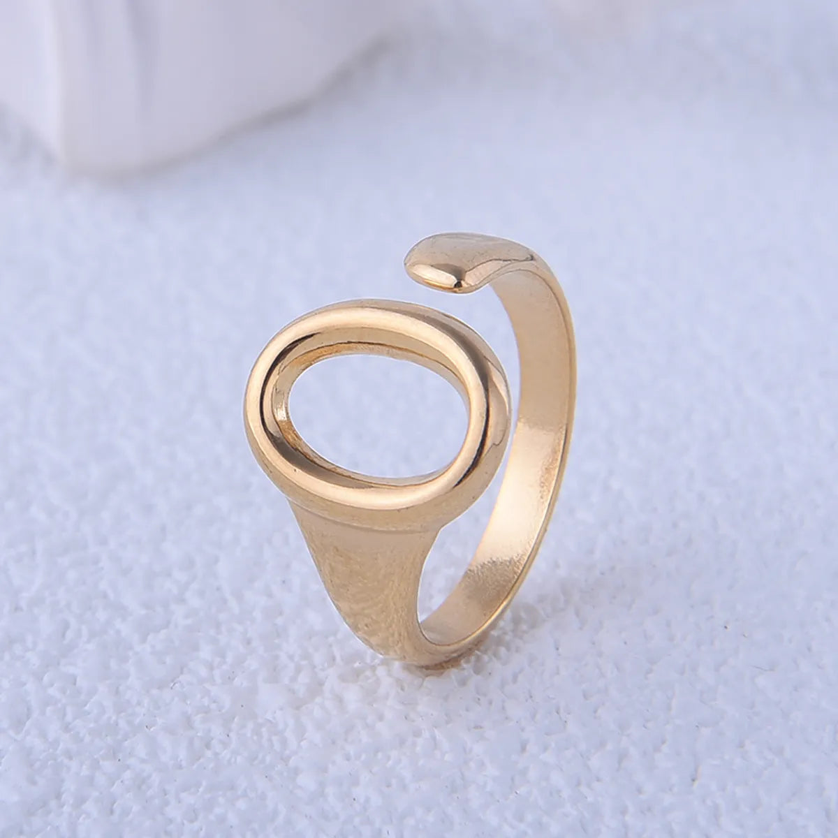 304 Stainless Steel 18K Gold Plated IG Style Simple Style Plating Oval Open Rings