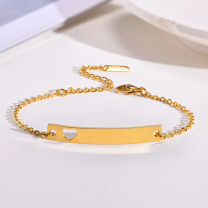 Ig Style Simple Style Rectangle Stainless Steel Polishing Plating 18k Gold Plated Bracelets