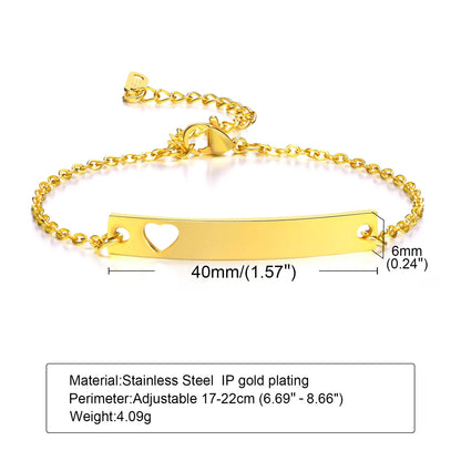 Ig Style Simple Style Rectangle Stainless Steel Polishing Plating 18k Gold Plated Bracelets