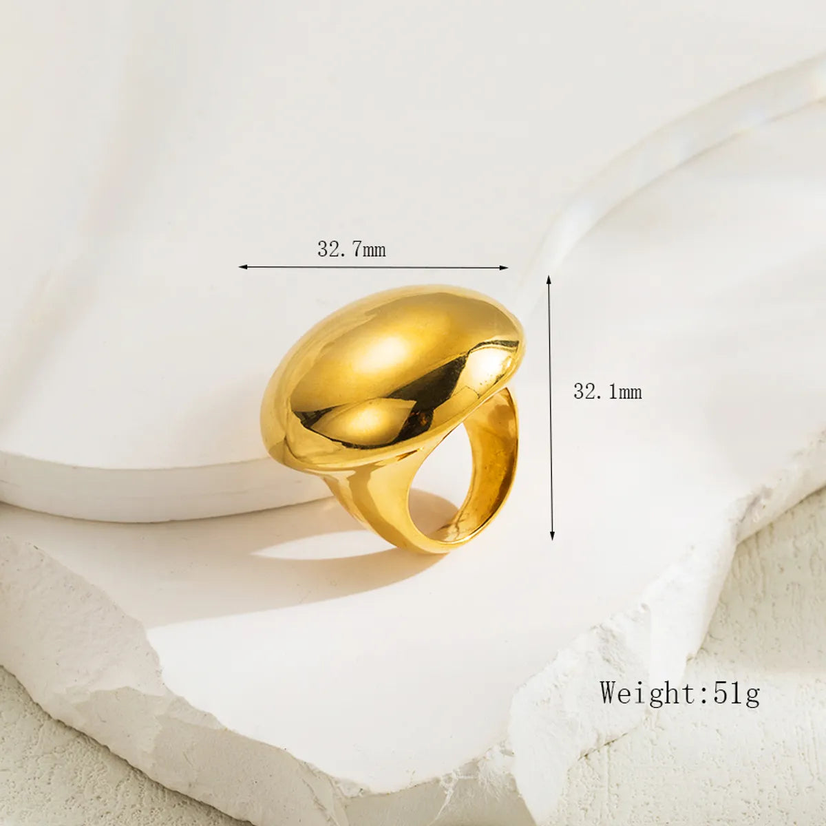 IG Style Simple Style Round 304 Stainless Steel 18K Gold Plated Rings In Bulk