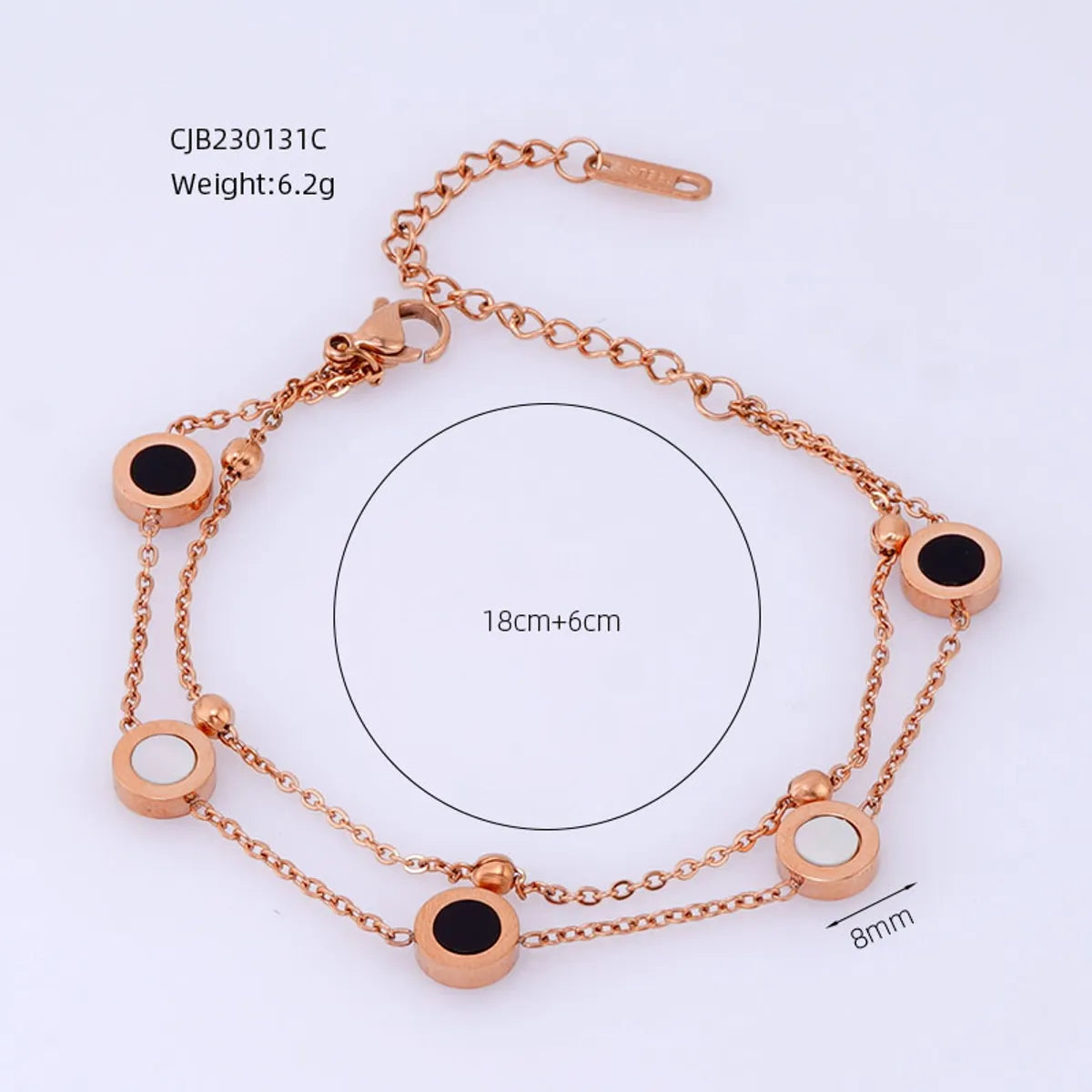 IG Style Simple Style Round 304 Stainless Steel 18K Gold Plated Rose Gold Plated Natural Stone Bangle In Bulk