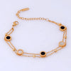 IG Style Simple Style Round 304 Stainless Steel 18K Gold Plated Rose Gold Plated Natural Stone Bangle In Bulk