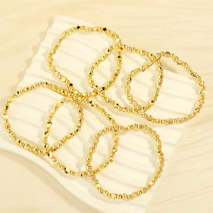 Ig Style Simple Style Round Copper Plating 18k Gold Plated Bracelets