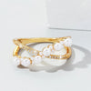 Ig Style Simple Style Round Copper Plating Inlay Pearl Zircon 18k Gold Plated Rings