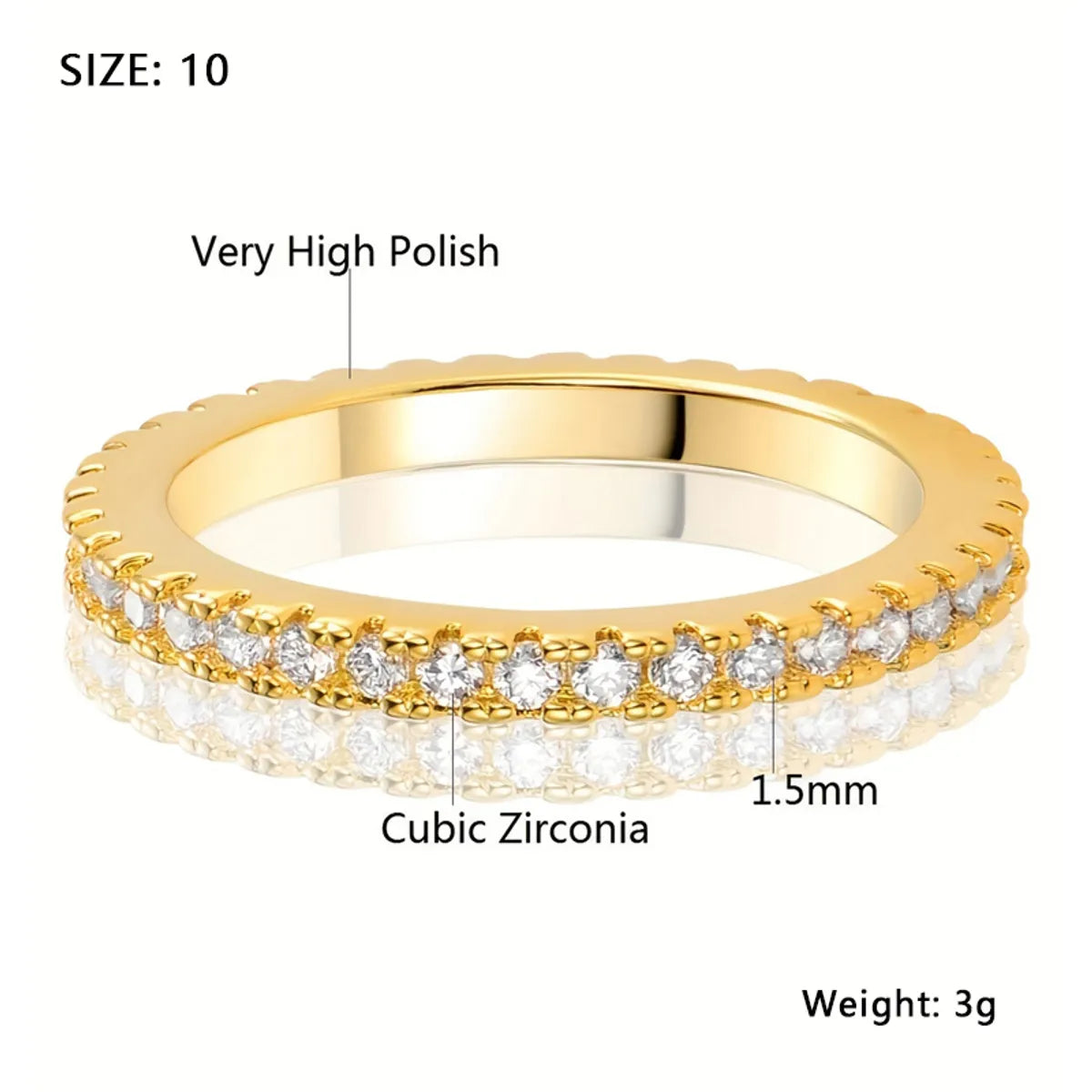 Ig Style Simple Style Round Copper Plating Inlay Zircon Rose Gold Plated White Gold Plated Gold Plated Rings