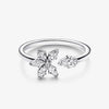 Ig Style Simple Style Round Flower Sterling Silver Zircon Rings In Bulk