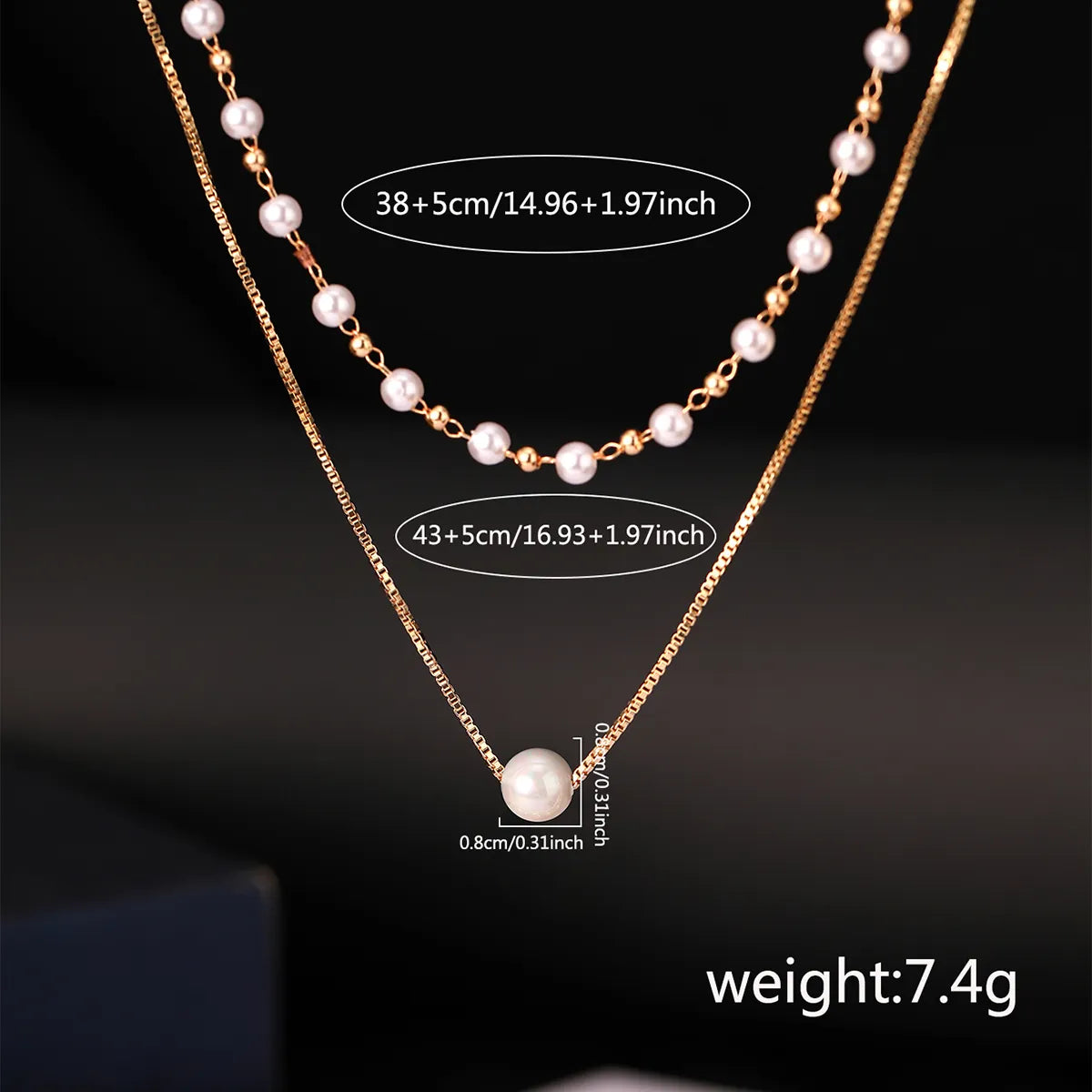 IG Style Simple Style Round Resin Copper Pearl Women'S Necklace