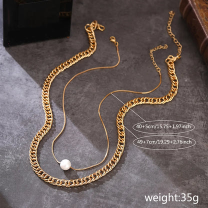 IG Style Simple Style Round Resin Copper Pearl Women'S Necklace