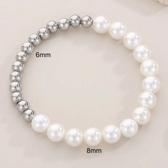 Wholesale Jewelry IG Style Simple Style Round Titanium Steel 18K Gold Plated Pearl Plating Rings Bracelets Earrings