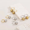 Wholesale Jewelry IG Style Simple Style Round Titanium Steel 18K Gold Plated Pearl Plating Rings Bracelets Earrings