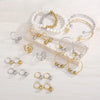 Wholesale Jewelry IG Style Simple Style Round Titanium Steel 18K Gold Plated Pearl Plating Rings Bracelets Earrings