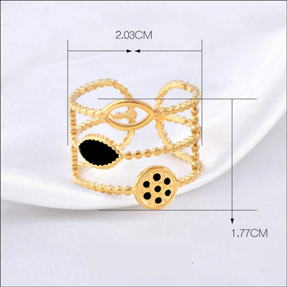 Ig Style Simple Style Round Titanium Steel Plating Hollow Out 18k Gold Plated Open Rings