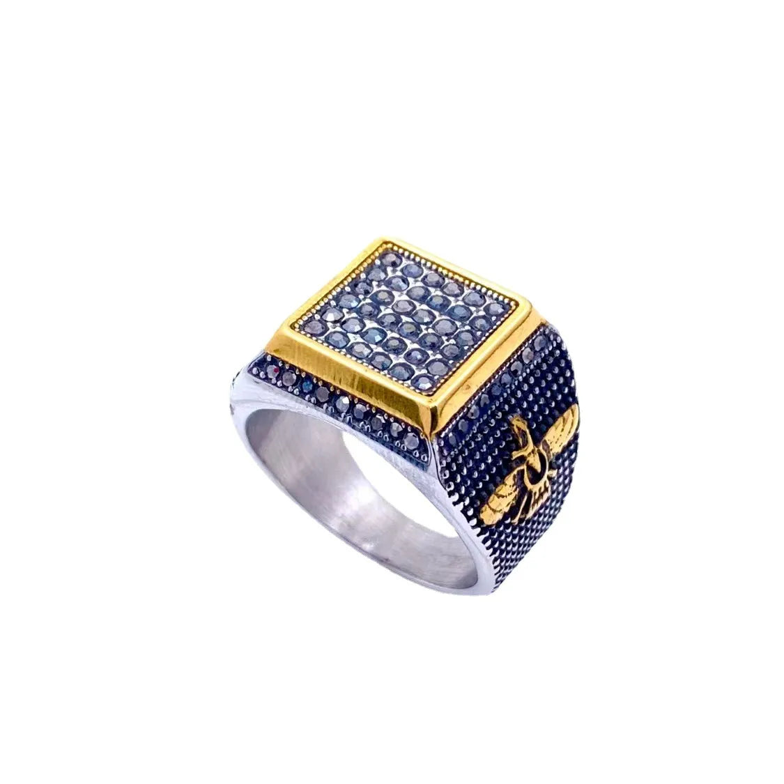 IG Style Simple Style Shiny Geometric 304 Stainless Steel Inlay Zircon Men'S Rings