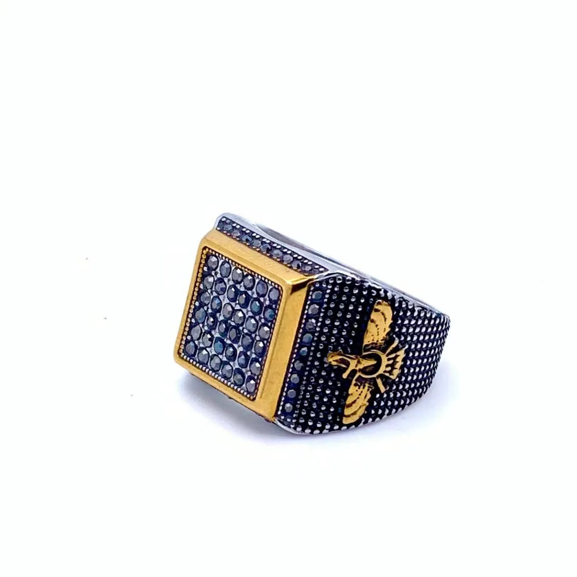 IG Style Simple Style Shiny Geometric 304 Stainless Steel Inlay Zircon Men'S Rings