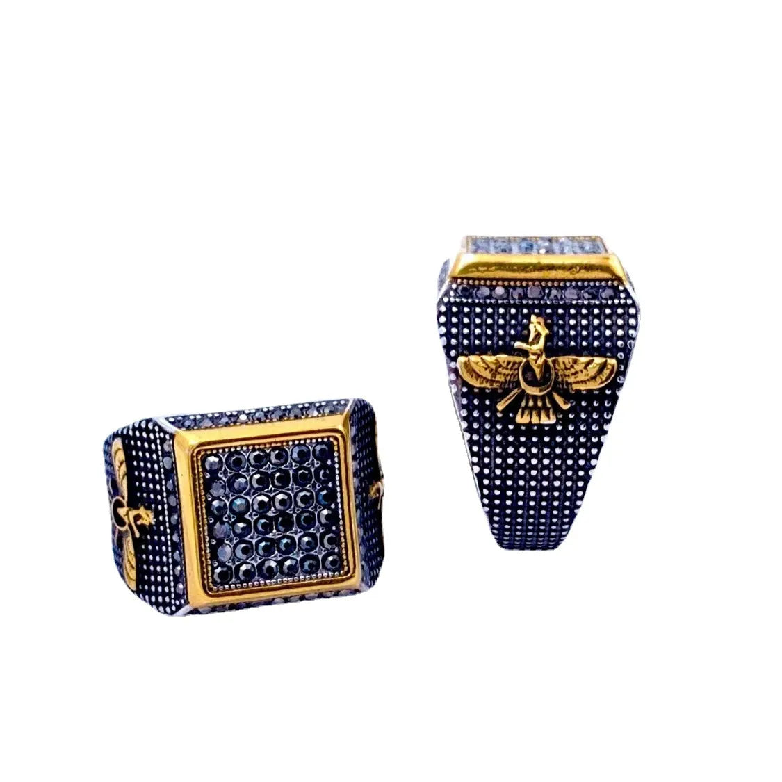 IG Style Simple Style Shiny Geometric 304 Stainless Steel Inlay Zircon Men'S Rings