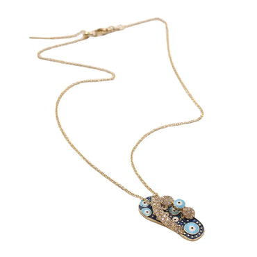 Ig Style Simple Style Slippers Eye Copper Inlay Zircon 18k Gold Plated Pendant Necklace