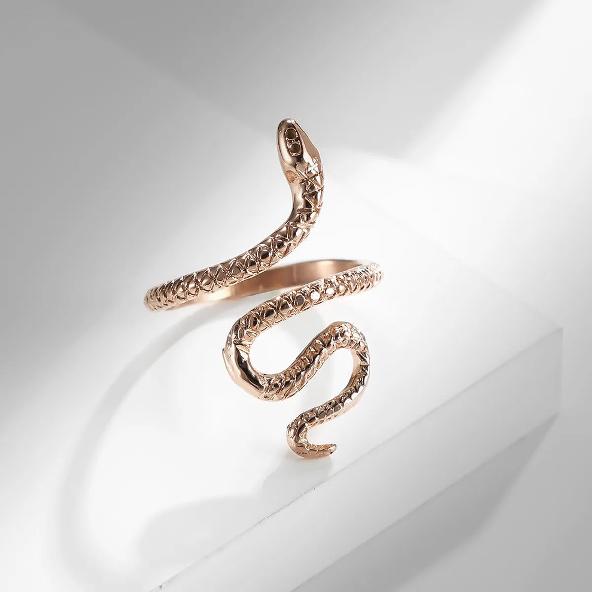 IG Style Simple Style Snake 304 Stainless Steel 18K Gold Plated Open Rings In Bulk