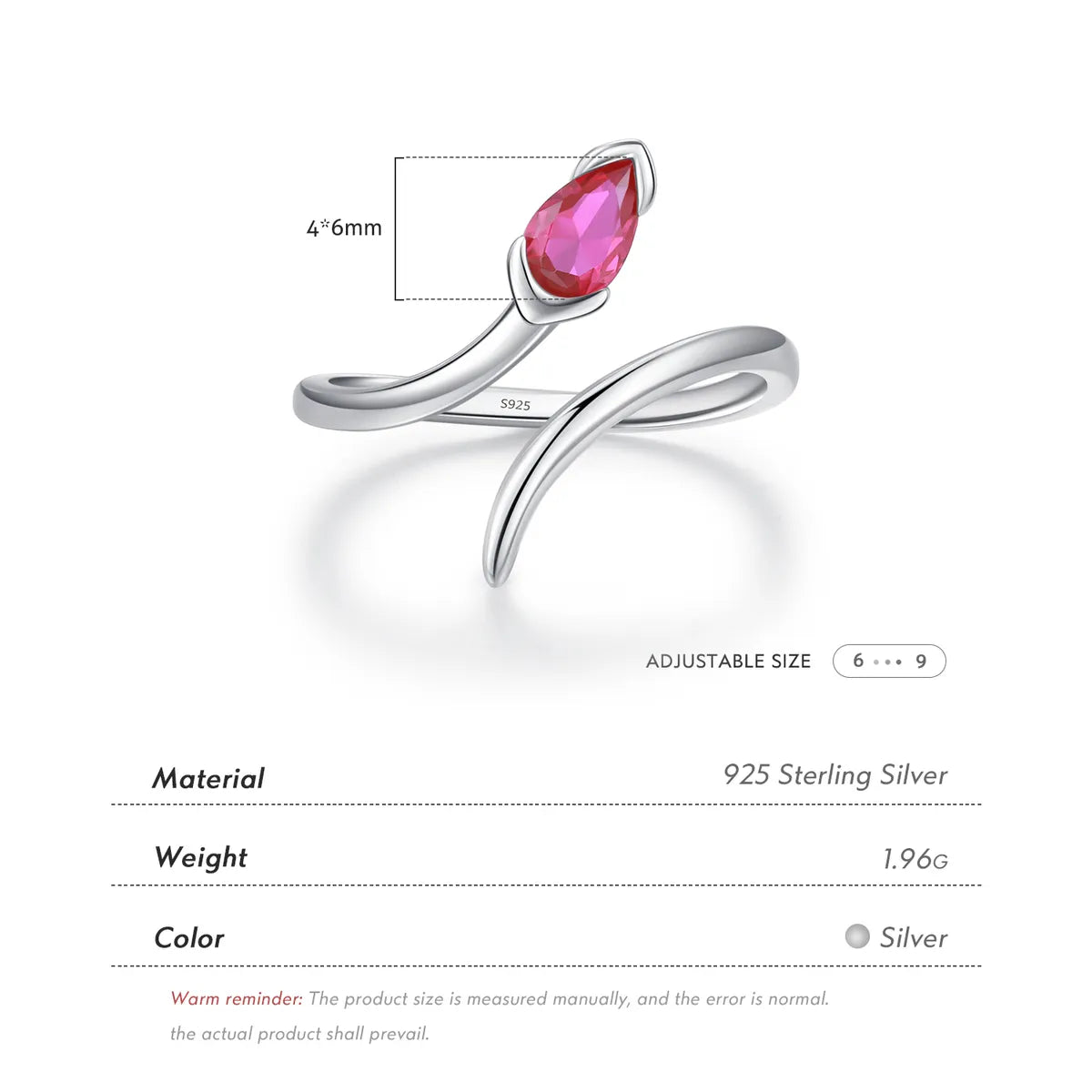 Ig Style Simple Style Snake Sterling Silver Plating Inlay Zircon Rhodium Plated Open Rings