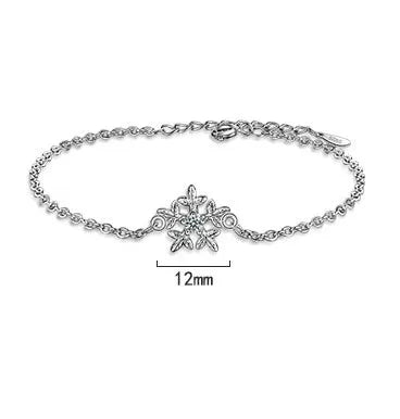 Ig Style Simple Style Snowflake Copper White Gold Plated Zircon Bracelets In Bulk