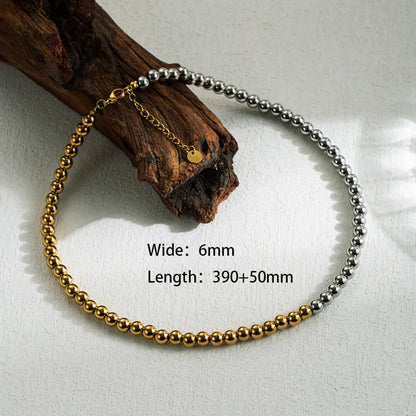 Ig Style Simple Style Solid Color Stainless Steel 18k Gold Plated Necklace