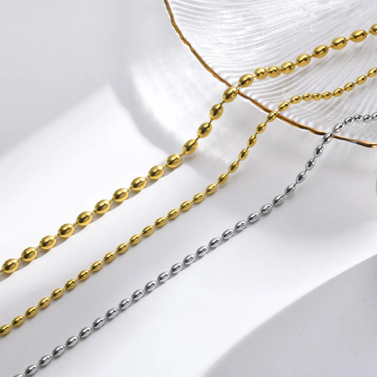 Ig Style Simple Style Solid Color Stainless Steel Plating 18k Gold Plated Necklace