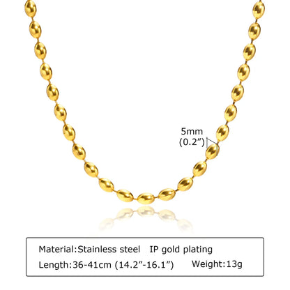 Ig Style Simple Style Solid Color Stainless Steel Plating 18k Gold Plated Necklace