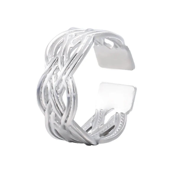 Ig Style Simple Style Solid Color Stainless Steel Plating Hollow Out Open Ring