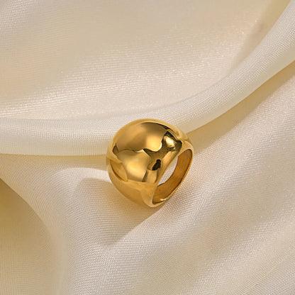 Ig Style Simple Style Solid Color Stainless Steel Polishing Plating 18k Gold Plated Rings