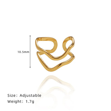 Ig Style Simple Style Solid Color Stainless Steel Titanium Steel Plating 18k Gold Plated Open Rings