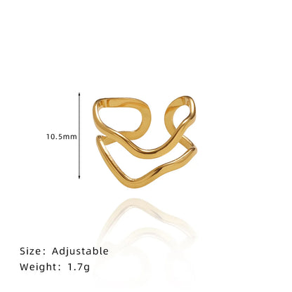 Ig Style Simple Style Solid Color Stainless Steel Titanium Steel Plating 18k Gold Plated Open Rings