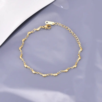 IG Style Simple Style Solid Color Titanium Steel 18K Gold Plated Bracelets In Bulk