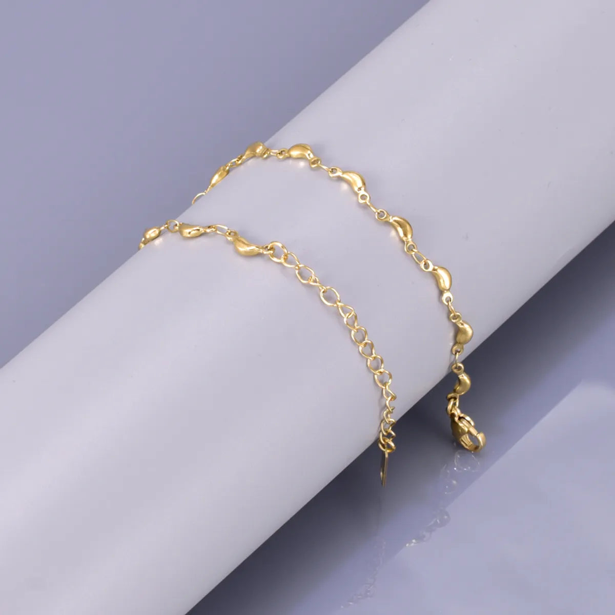 IG Style Simple Style Solid Color Titanium Steel 18K Gold Plated Bracelets In Bulk