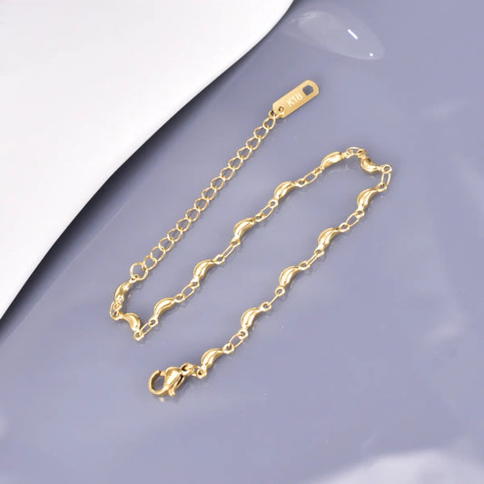 IG Style Simple Style Solid Color Titanium Steel 18K Gold Plated Bracelets In Bulk