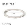 Ig Style Simple Style Square Stainless Steel Plating Inlay Zircon 18k Gold Plated White Gold Plated Bangle