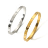 Ig Style Simple Style Square Stainless Steel Plating Inlay Zircon 18k Gold Plated White Gold Plated Bangle