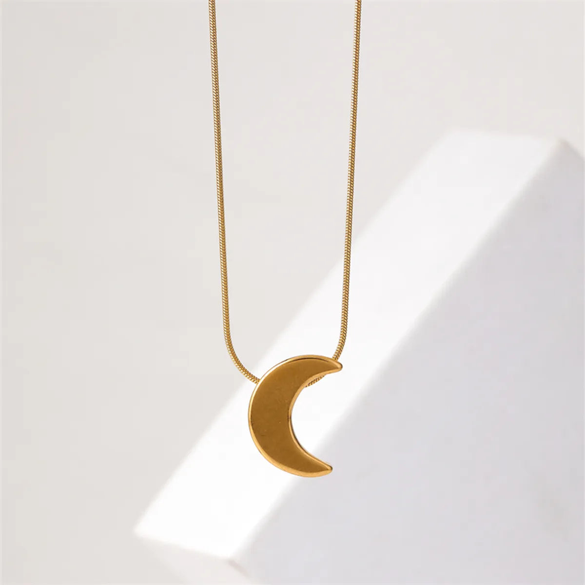 Ig Style Simple Style Star Moon Necklace Stainless Steel Plating Gold Plated Pendant Necklace