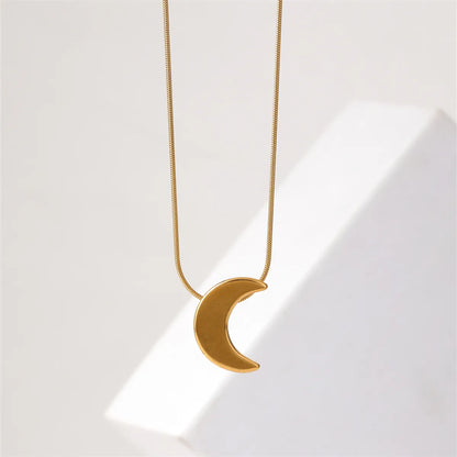 Ig Style Simple Style Star Moon Necklace Stainless Steel Plating Gold Plated Pendant Necklace