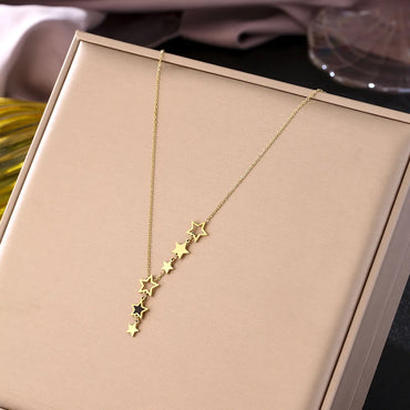 Ig Style Simple Style Star Titanium Steel Plating 18k Gold Plated Pendant Necklace