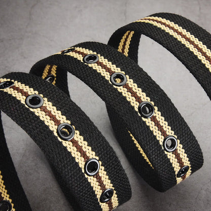 IG Style Simple Style Stripe Canvas Iron Unisex Woven Belts