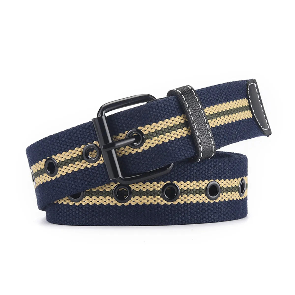 IG Style Simple Style Stripe Canvas Iron Unisex Woven Belts