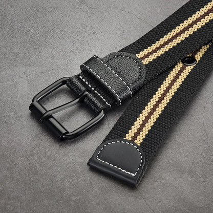 IG Style Simple Style Stripe Canvas Iron Unisex Woven Belts