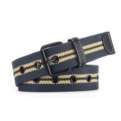 IG Style Simple Style Stripe Canvas Iron Unisex Woven Belts