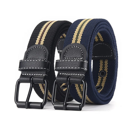 IG Style Simple Style Stripe Canvas Iron Unisex Woven Belts