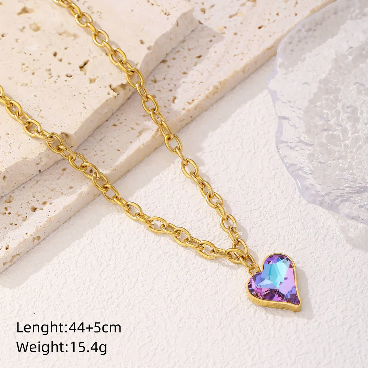 Ig Style Simple Style Sun Heart Shape Titanium Steel Plating 18k Gold Plated Pendant Necklace