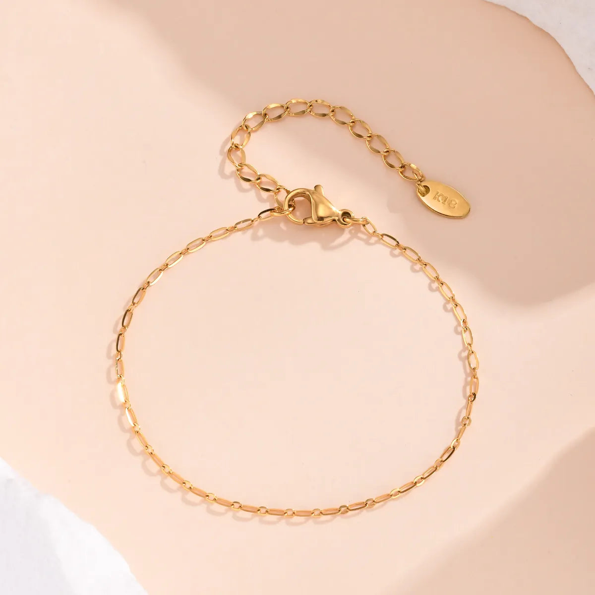 IG Style Solid Color 201 Stainless Steel 18K Gold Plated Bracelets In Bulk